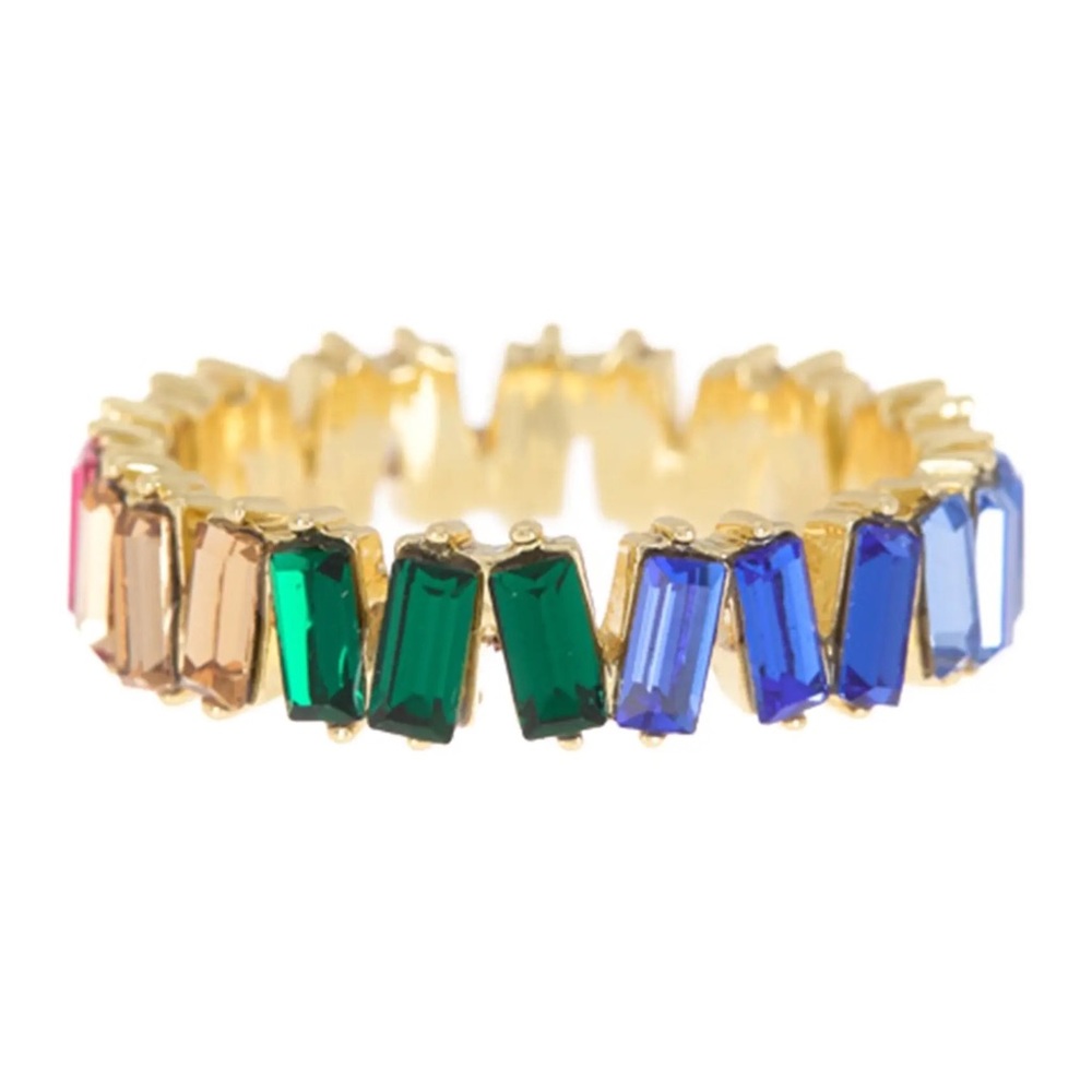 Covet Multi-color eternity baguette ring Size 8